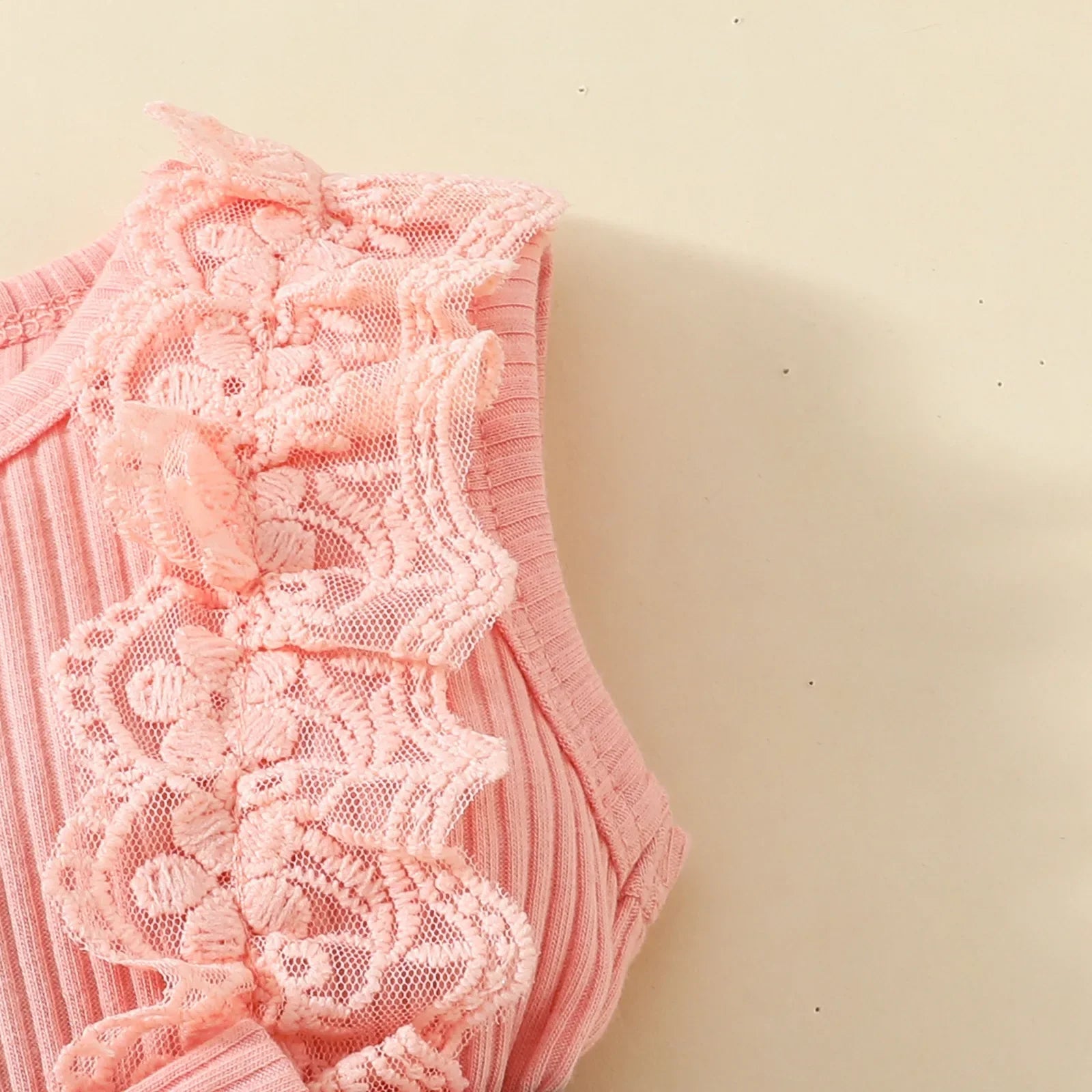 2024 Newborn Baby Girl Dress Sleeveless Lace Triangle Sweetheart 0-1 Year Old Baby Flower Bow Dress Headband-Dollar Bargains Online Shopping Australia