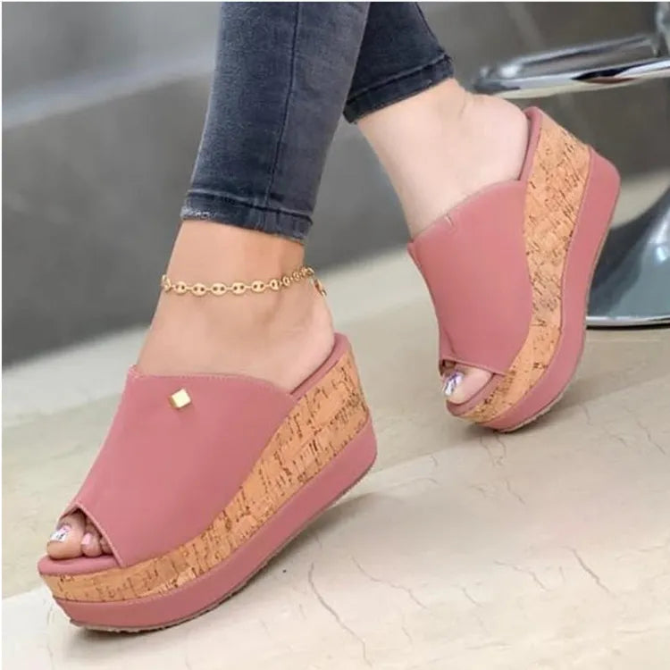 Summer Peep Toe Sandals Fashion Platform Slippers Outdoor Casual Flip Flops