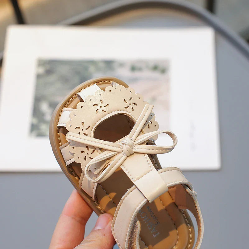 Summer Baby Girls Sandals Cut-Outs Lace Princess Shoes Children Sandals Anti Slip Soft Sole Toddler Kids Beach Shoes-Dollar Bargains Online Shopping Australia