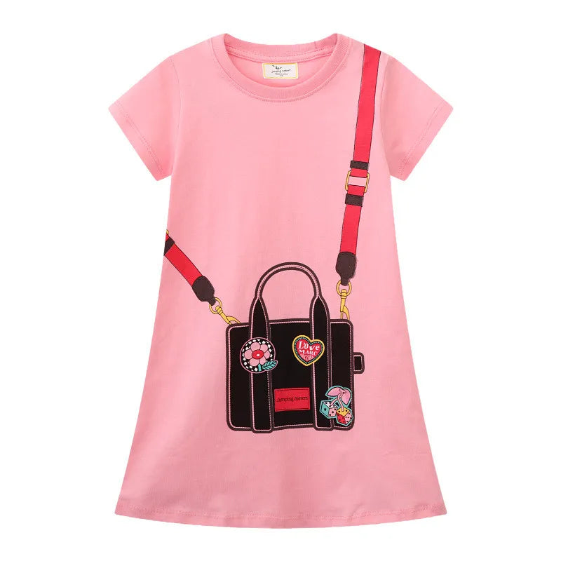 Girls Dresses Bag Print Hot Selling Baby Summer Frocks Cotton Clothes Frocks Party Birthday-Dollar Bargains Online Shopping Australia