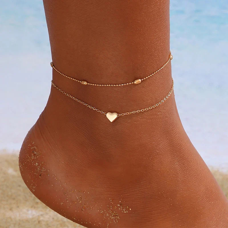 2022 Bohemia Anklets for Women Summer Beach Foot Chains Boho Beads Butterfly Bracelet Charm Anklet Set Ankle Jewelry Accessories-Dollar Bargains Online Shopping Australia