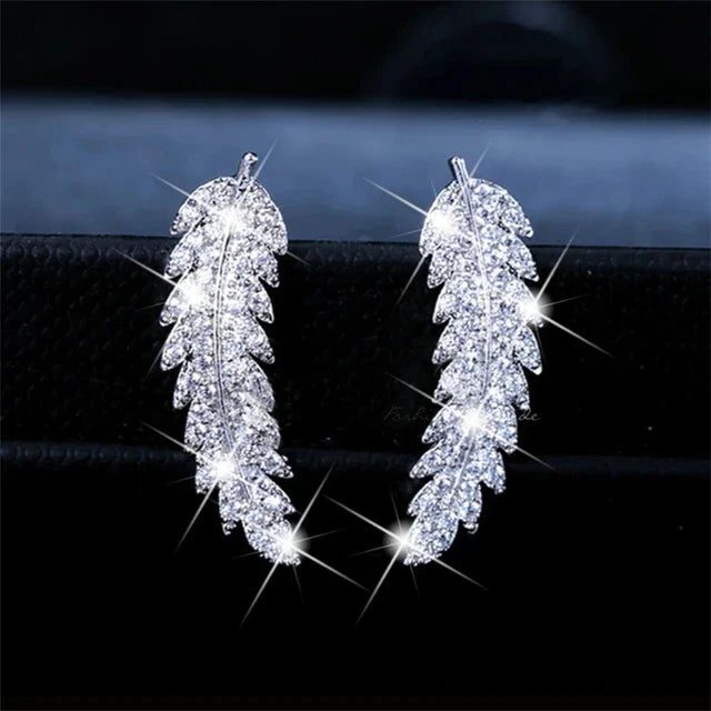 Silver Color Heart Bling Zircon Stone Stud Earrings Women Jewelry-Dollar Bargains Online Shopping Australia
