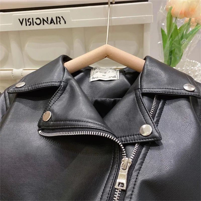 Boys Leather Jackets Classics Handsome Baby Boy Pu Outerwear Kids Clothing Zipper Fly Coats-Dollar Bargains Online Shopping Australia