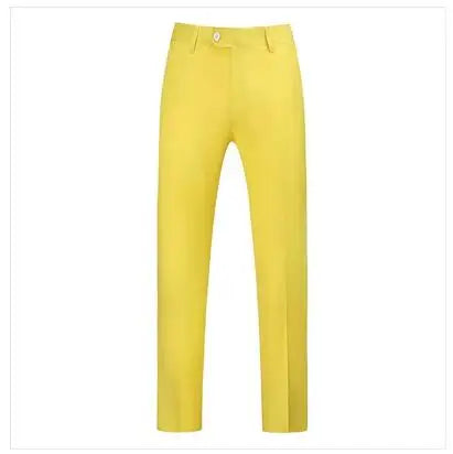 Solid Colour Formal Suit Pants Men Wedding Office Social Slim Fit Trousers