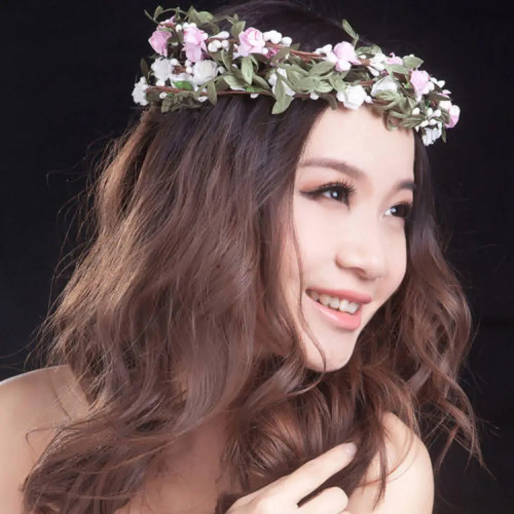 Bohemian Flower Headbands For Bride Crown Hair Band Wedding Floral Headband Garland Girl Flower Wreath Hair Accessories