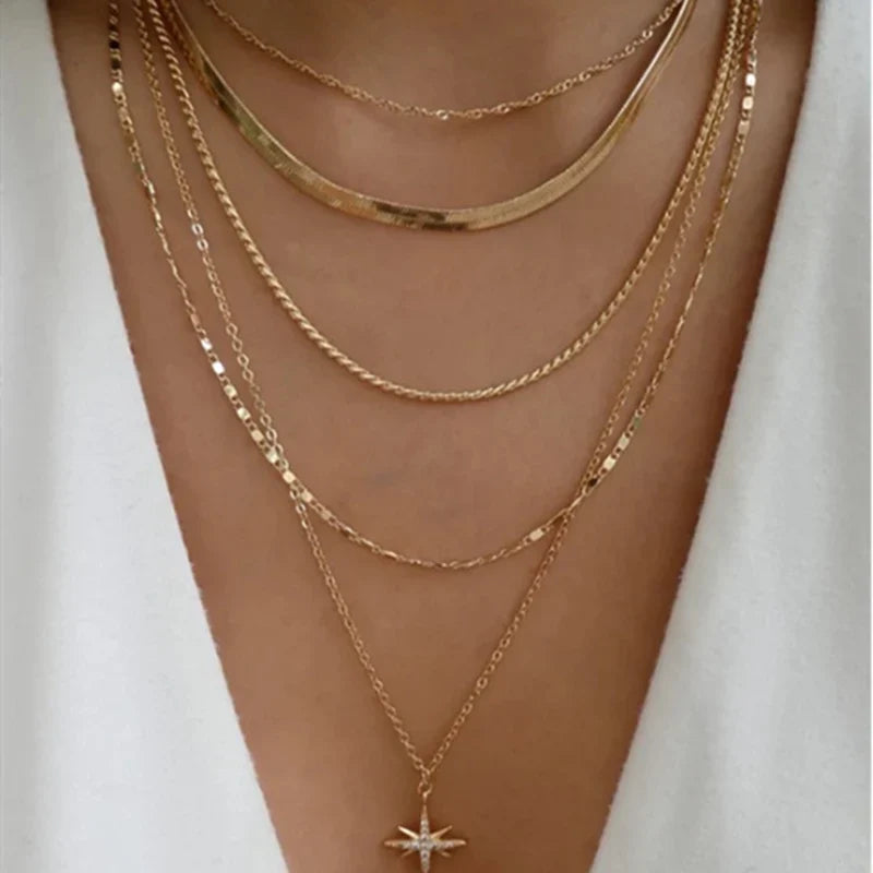 Bohemia Multilayer Crystal Butterfly Pendant Necklaces Women Hollow Heart Choker Necklace Fashion Jewelry Party-Dollar Bargains Online Shopping Australia