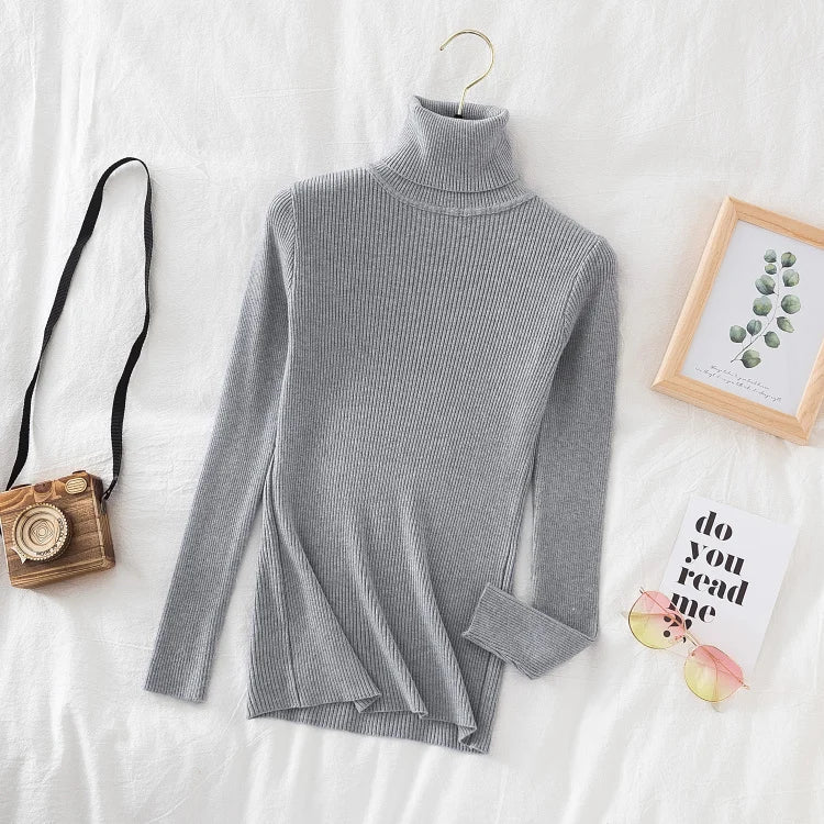 Women Turtleneck Sweater Knitted Soft Pullovers cashmere Jumpers Basic Solid Soft Sweaters Women Autumn Winter Casual Top-Dollar Bargains Online Shopping Australia