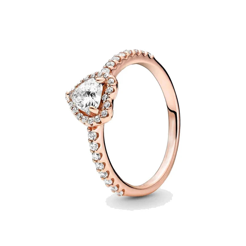 925 Sterling Silver Rings For Women Original Infinity Love Heart Crown Engagement Wedding Ring Rose Gold Crystals Luxury Jewelry