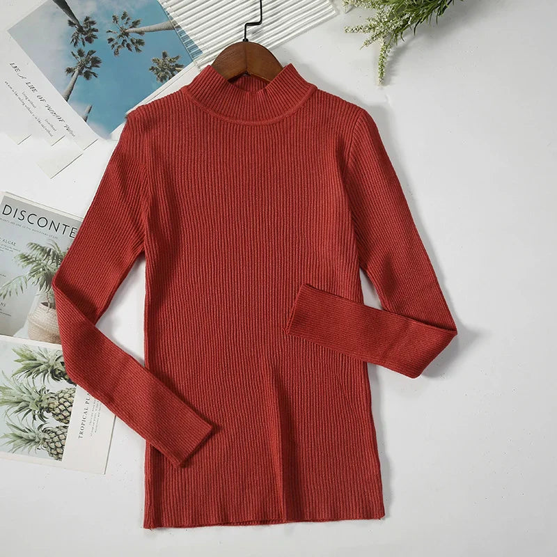 Women Turtleneck Sweater Knitted Soft Pullovers cashmere Jumpers Basic Solid Soft Sweaters Women Autumn Winter Casual Top-Dollar Bargains Online Shopping Australia