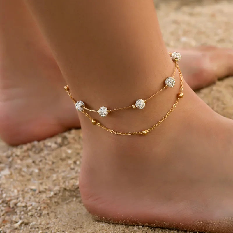2022 Bohemia Anklets for Women Summer Beach Foot Chains Boho Beads Butterfly Bracelet Charm Anklet Set Ankle Jewelry Accessories-Dollar Bargains Online Shopping Australia