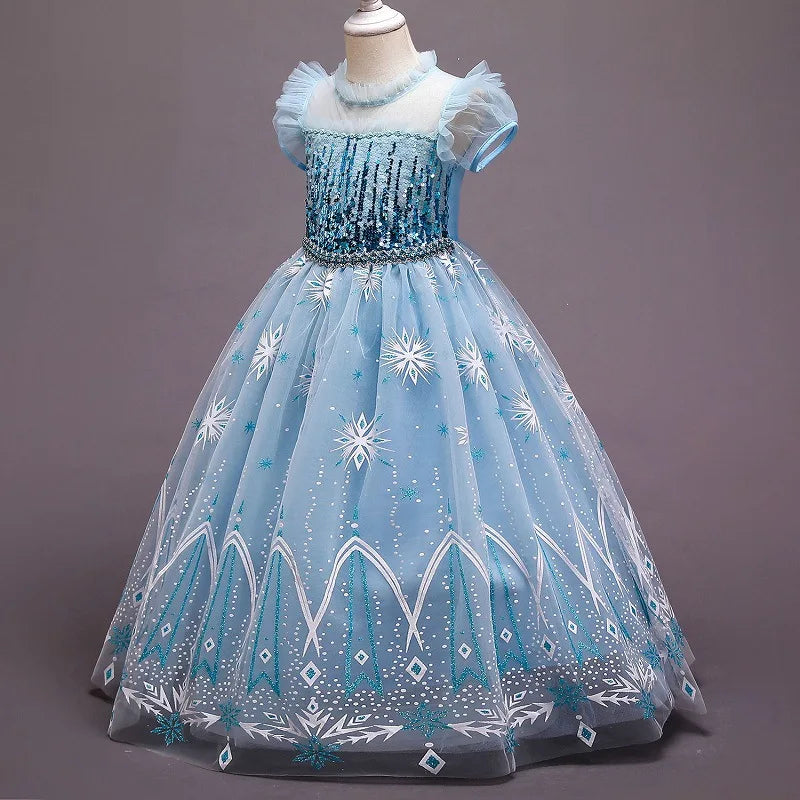Summer Girl Dress Kids Party Short Sleeve Fashion Princess Dress Little Girl Birthday Gift Christmas Clothes+Cape