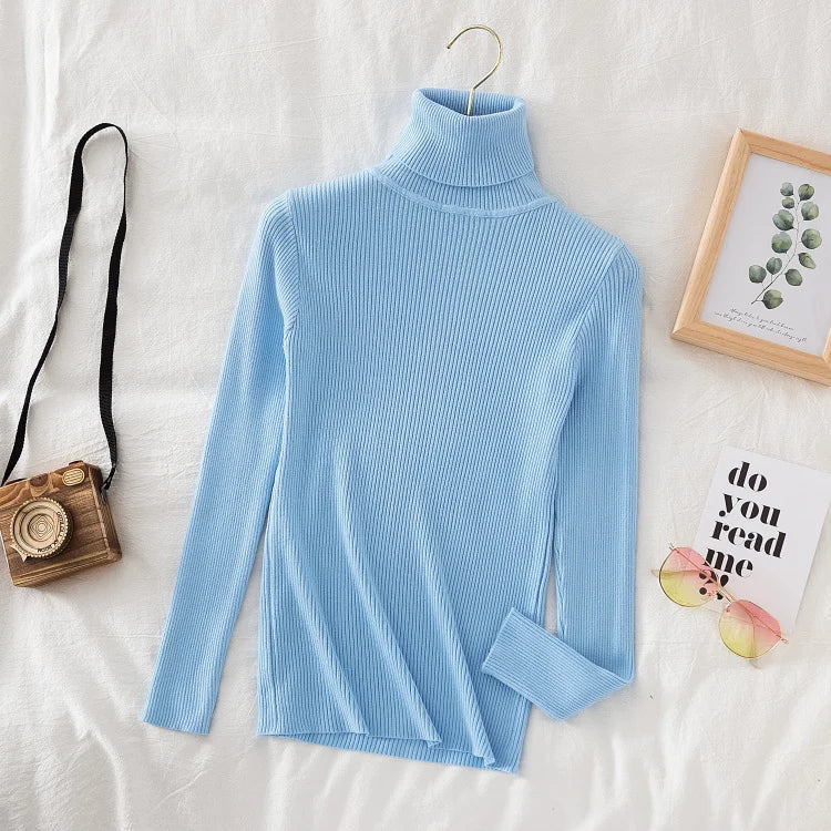 Women Turtleneck Sweater Knitted Soft Pullovers cashmere Jumpers Basic Solid Soft Sweaters Women Autumn Winter Casual Top-Dollar Bargains Online Shopping Australia