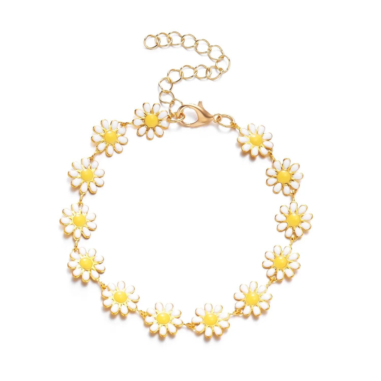 Multicolored Flower Daisy Pendant Necklace for Women Accessories Creative Flower Neck Chain Card Neck Chain Necklace-Dollar Bargains Online Shopping Australia