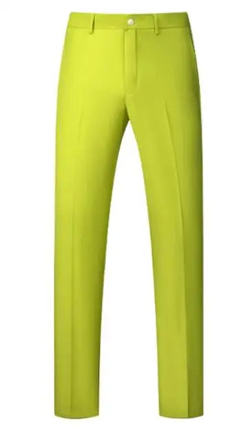 Solid Colour Formal Suit Pants Men's Wedding Office Social Slim Fit Trousers