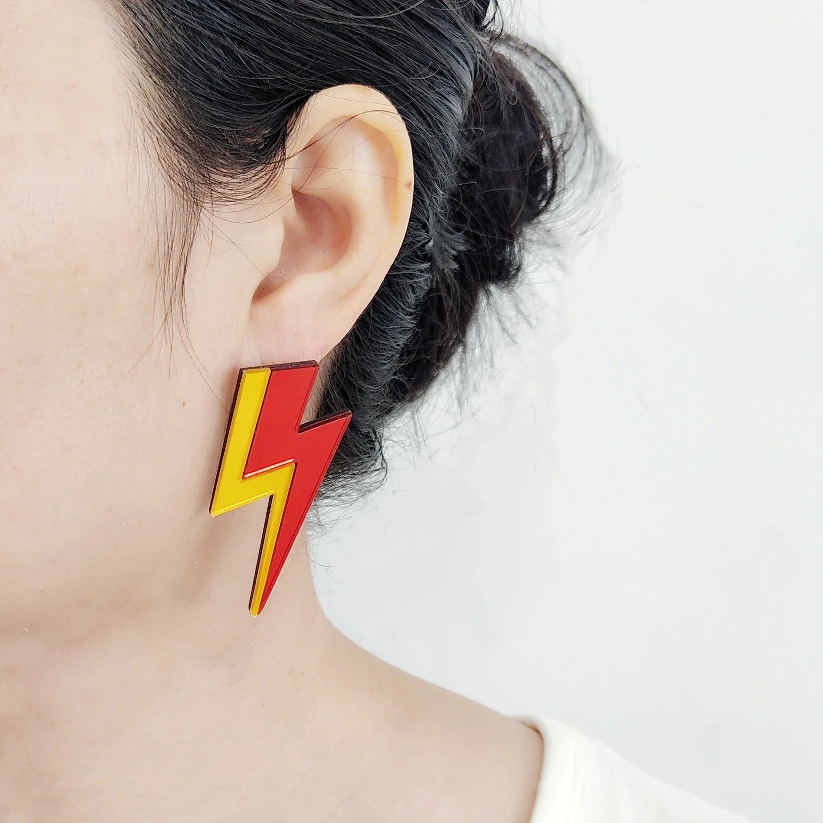 Glitter Lightning Acrylic Stud Earrings For Women Multicolor Jewelry Mirror Trendy Fashion Summer Classic Accessories-Dollar Bargains Online Shopping Australia