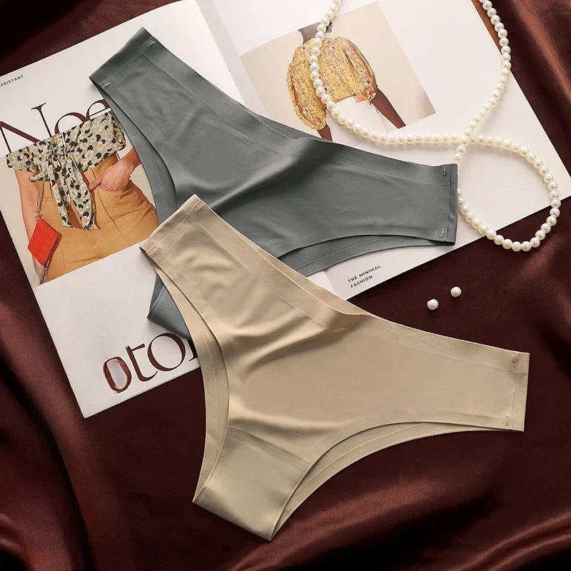Women Seamless Underwear Silky Sexy Brazilian Panties Low Waist Sports Ultra-thin Underpants Female Soft Comfort Lingerie