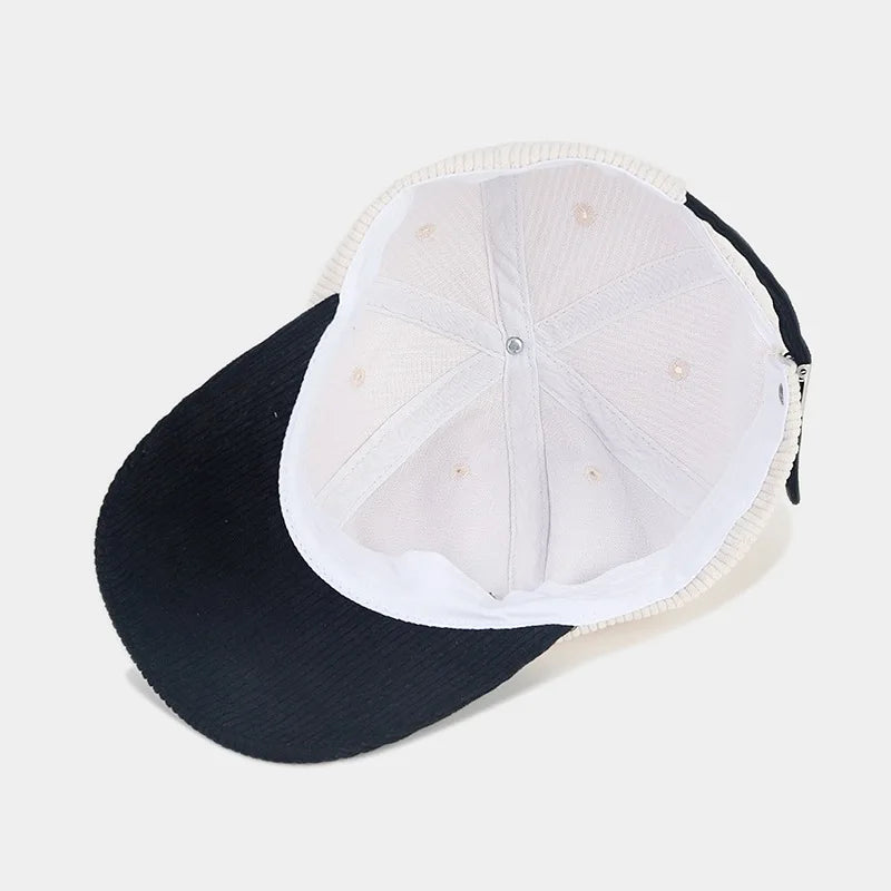 Corduroy matching color baseball cap men's and women's outdoor casual sun protection cap