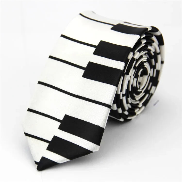 Narrow Ties for Men Women 5cm (2") Skinny Wedding Black Blue Red Pink White Purple Green Gray Piano Skull Slim Necktie-Dollar Bargains Online Shopping Australia