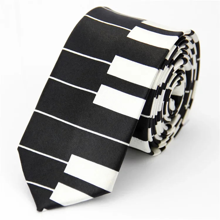 Narrow Ties for Men Women 5cm (2") Skinny Wedding Black Blue Red Pink White Purple Green Gray Piano Skull Slim Necktie-Dollar Bargains Online Shopping Australia