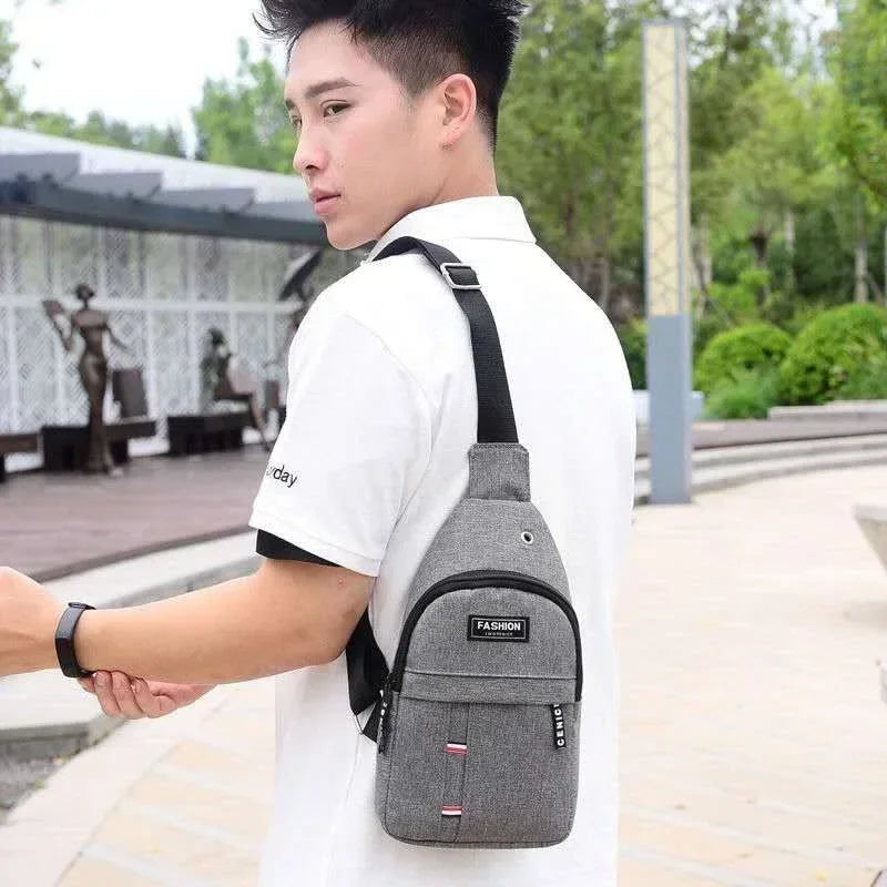 Nylon Shoulder Bag Chest Bag For Men Outdoor Casual Fanny Pack Small Satchel Canva Handbag Zipper Messenger Fashion Bags