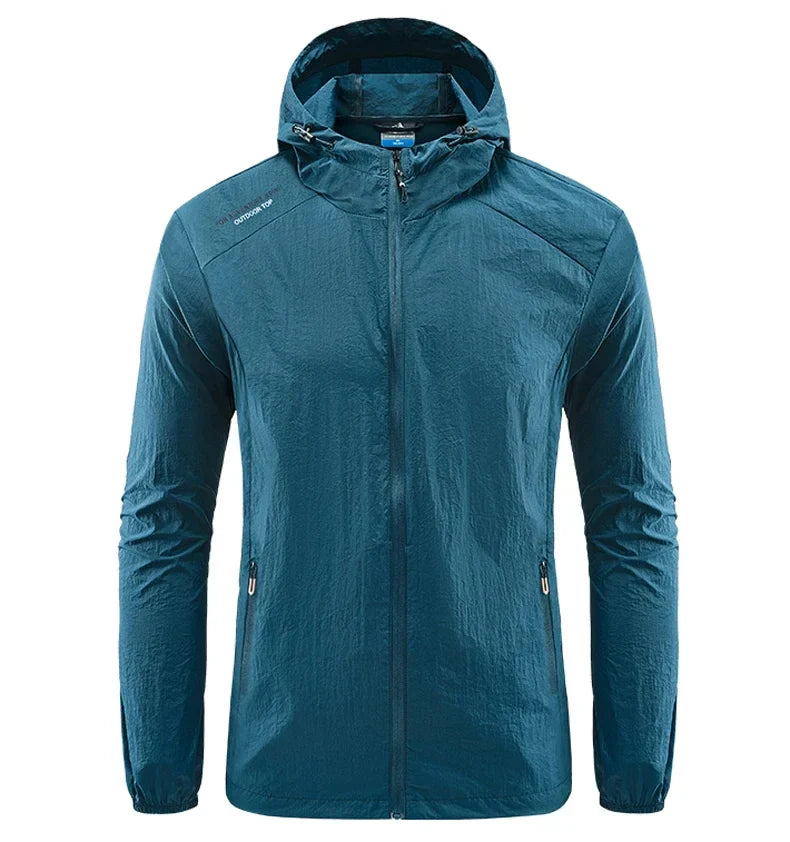 Men Hiking Fishing Cycling Hooded Gym Sport Windbreaker Ultra Light Coat Men Outdoor Quick Dry Sun-Protective Thin Jacket-Dollar Bargains Online Shopping Australia
