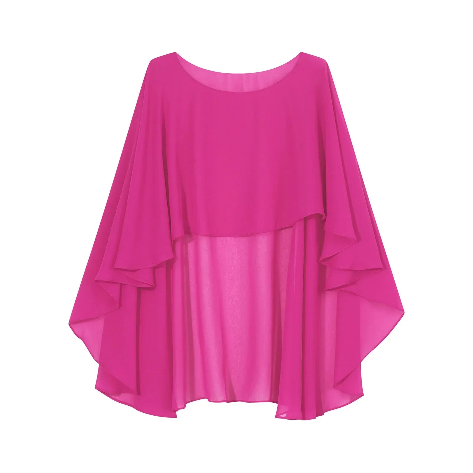 Women Chiffon Solid Pullover Capes Shawl Hi-low Hem Thin Soft Shrug Ponchos for Wedding Bridal Bridesmaid Evening Party Dress-Dollar Bargains Online Shopping Australia