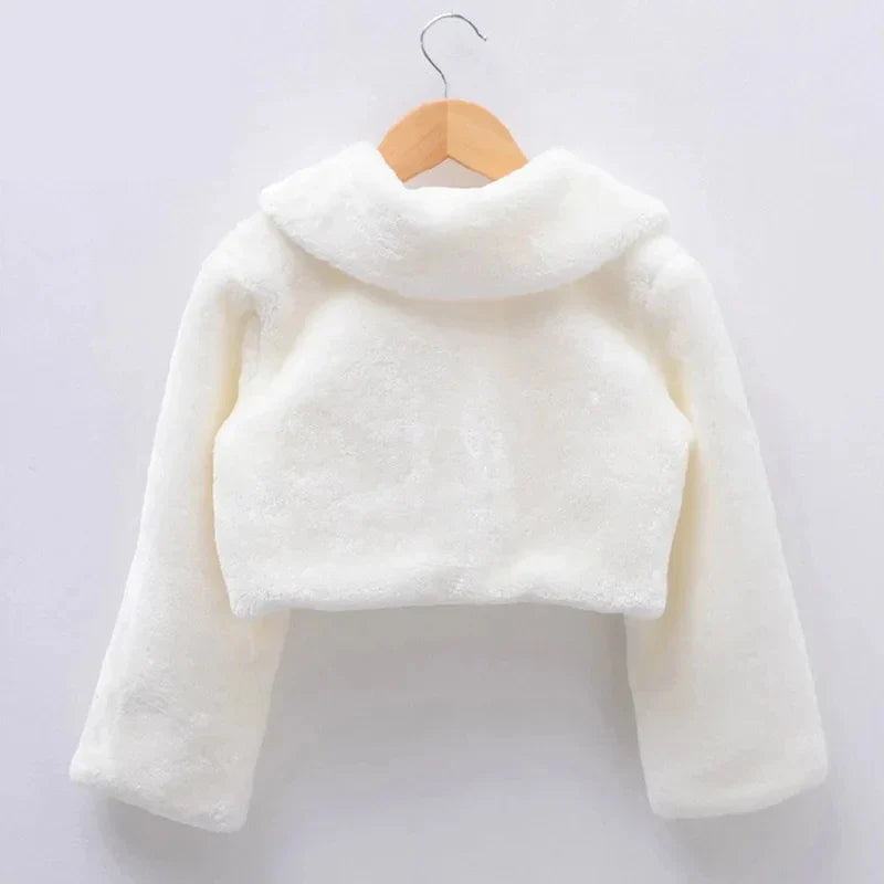 Girls Plush Jacket Keep Warm Little Princess Cloak Long Sleeve Shawl Christmas Birthday Party New Kids Clothes-Dollar Bargains Online Shopping Australia