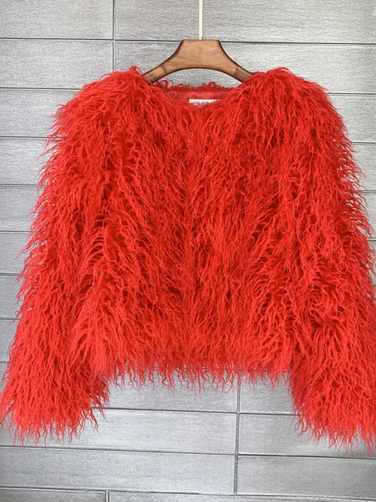 Women Faux Fur Coat Autumn Winter Fluffy Short Coat Faux Fur Jacket-Dollar Bargains Online Shopping Australia
