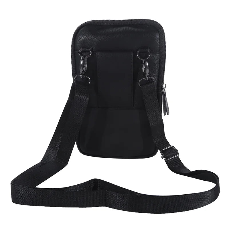 Men'S Shoulder Bag Multi-Function Leather Messenger Bag Casual Crossbody Bags High Quality Male Purse Phone Men'S Chest Pack