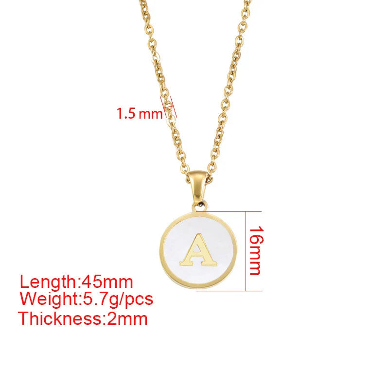 Minimalist Initial Enamel White A-Z Pendant Letter Alphabet Personalize Pendant Necklace for Women Men Jewelry Gift-Dollar Bargains Online Shopping Australia