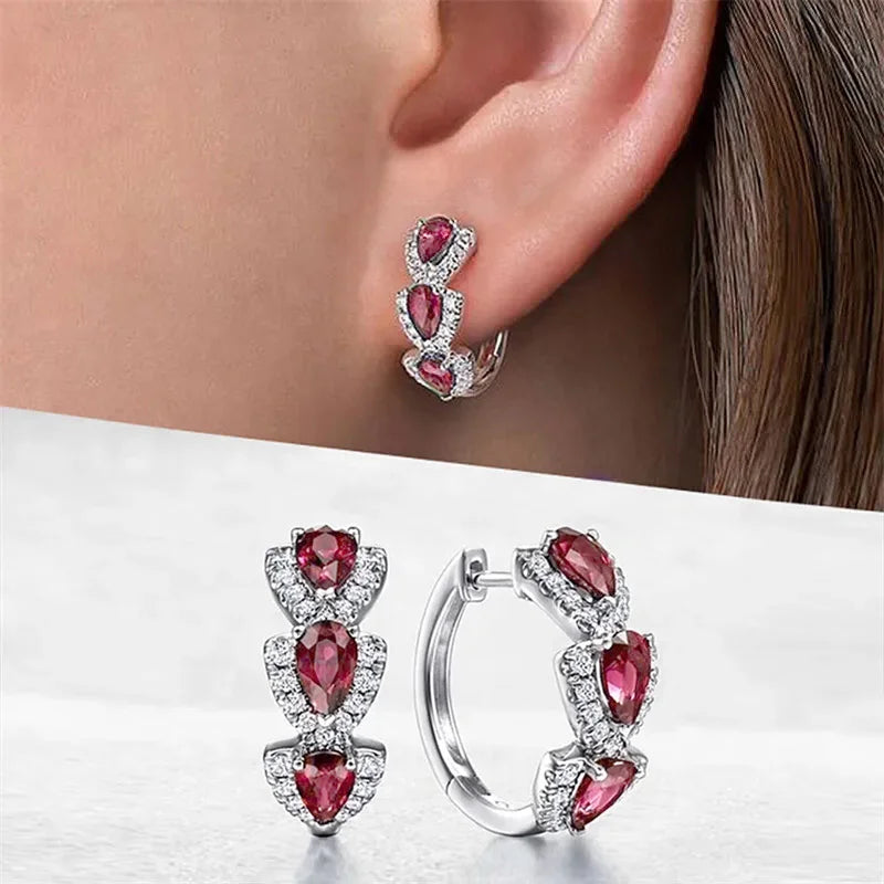 Cubic Zirconia Hoop Earrings Wedding Party Elegant Accessories for Women Anniversary-Dollar Bargains Online Shopping Australia