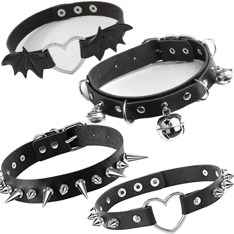 Cosplay Punk Collar Choker Sexy Harajuku PU Leather Black Chokers Necklace Chain Pendant Women Rock Gothic Neck Jewelry-Dollar Bargains Online Shopping Australia