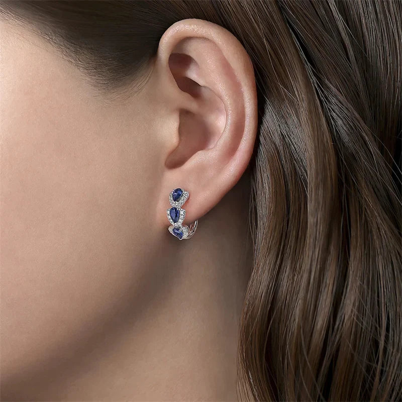Cubic Zirconia Hoop Earrings Wedding Party Elegant Accessories for Women Anniversary-Dollar Bargains Online Shopping Australia