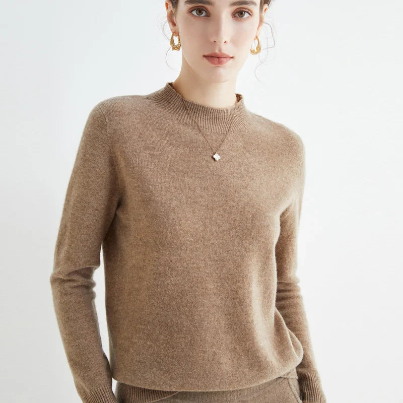 Wool Sweater Women's Loose Half Turtleneck Pullover Simple Top-Dollar Bargains Online Shopping Australia