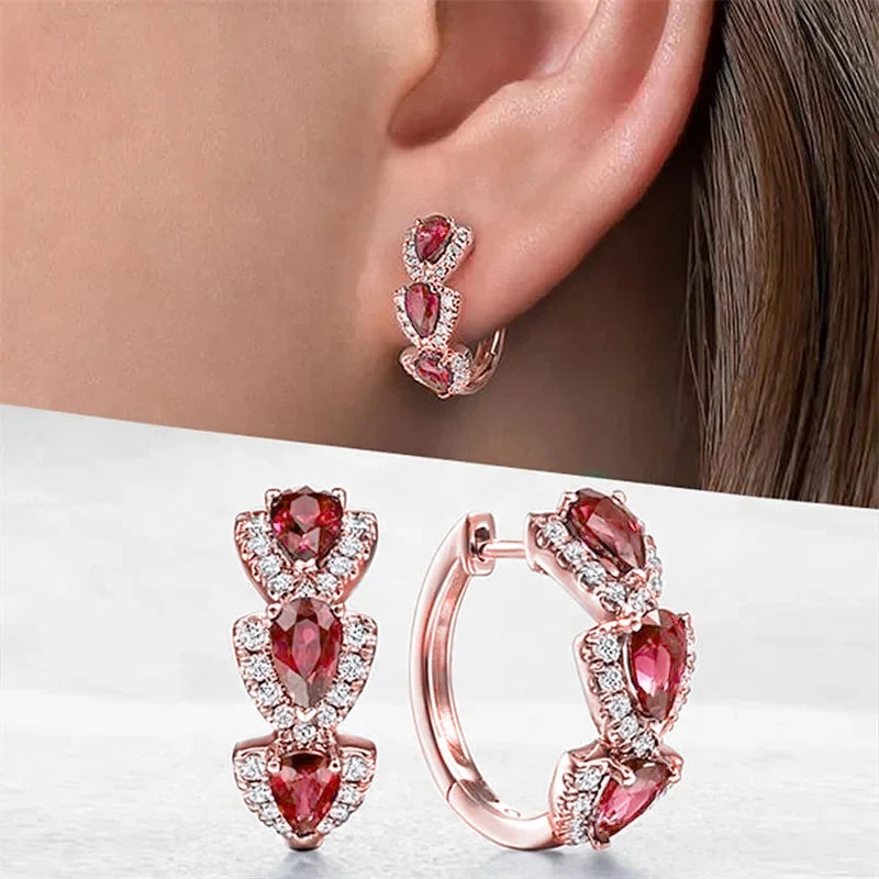 Cubic Zirconia Hoop Earrings Wedding Party Elegant Accessories for Women Anniversary-Dollar Bargains Online Shopping Australia