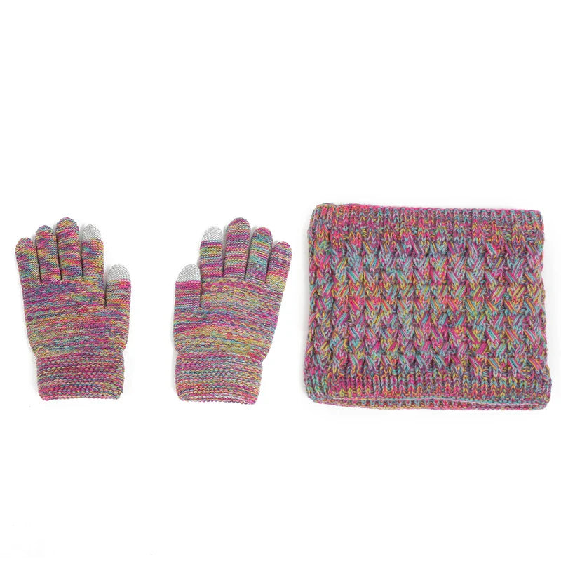 Imitation Cashmere Winter Baby Hat Gloves Scarf Set Fleece Warmer Scarves Thick Knitting Hats Boy Girl Cute Pompom Kids Beanie-Dollar Bargains Online Shopping Australia