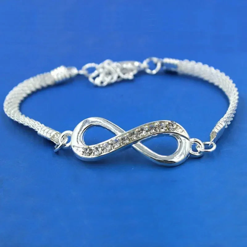 Rhinestone Infinity Bracelet Men's Women's Jewelry 8 Number Pendant Charm Blange Couple Bracelets For Lover Friend Women Gifts