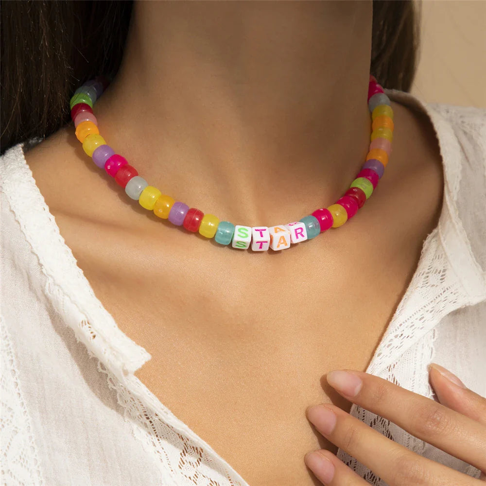 Boho Choker Simple Vintage Red Heart Shape Necklace For Women Fashion Collar Beads Jewelry Party Gift-Dollar Bargains Online Shopping Australia