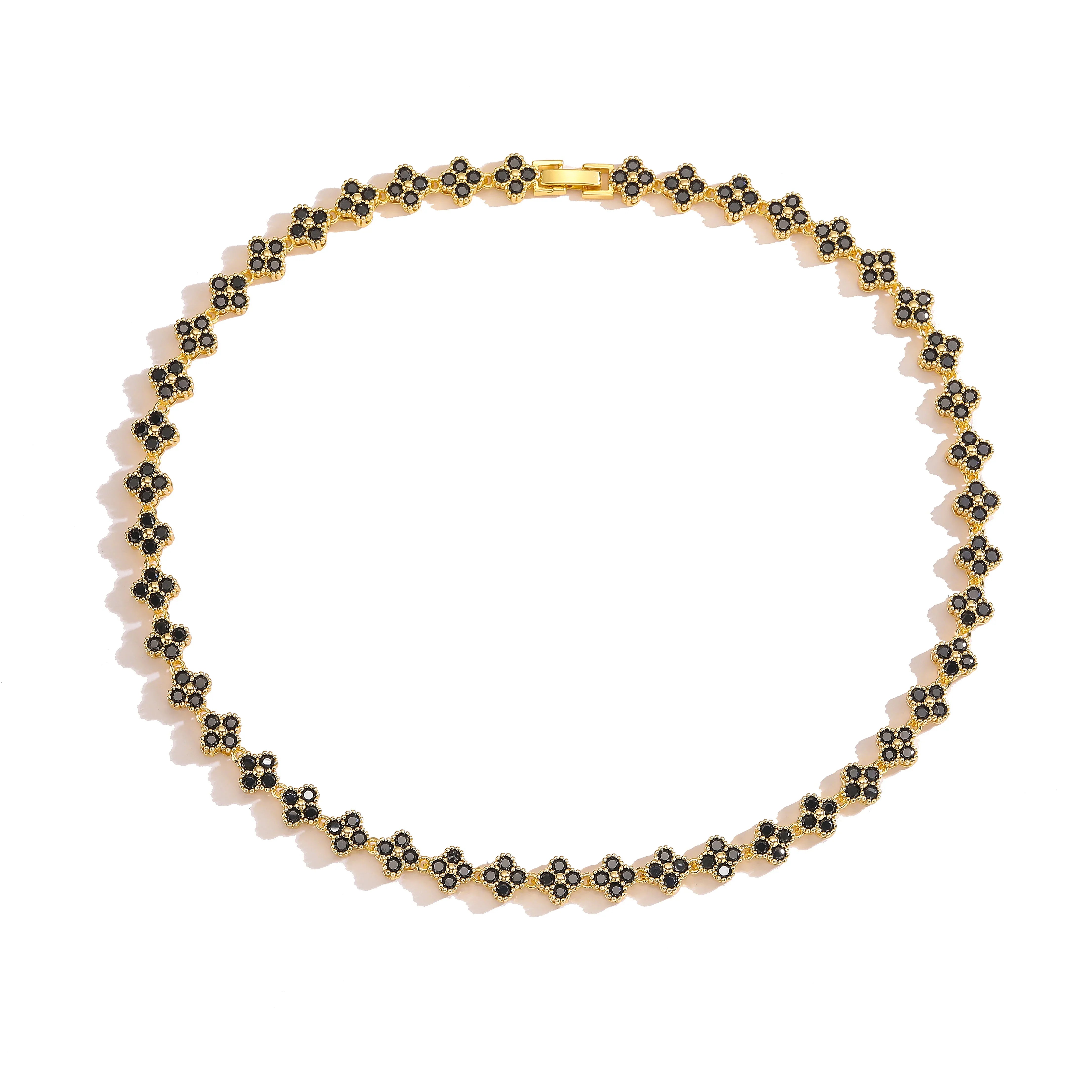 Brass Luxury Flower Jewelry Set for Women Necklace Bracelet Jewelry Gift-Dollar Bargains Online Shopping Australia