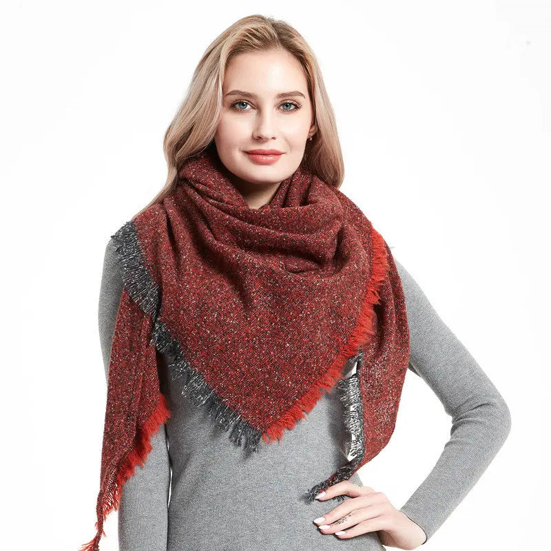 Luxury Cashmere Warm Keeping Women's Pashmina Scarf Solid Color Triangle Shawl Wrapping Dirty Women's Scarf  Scarf, Shawl