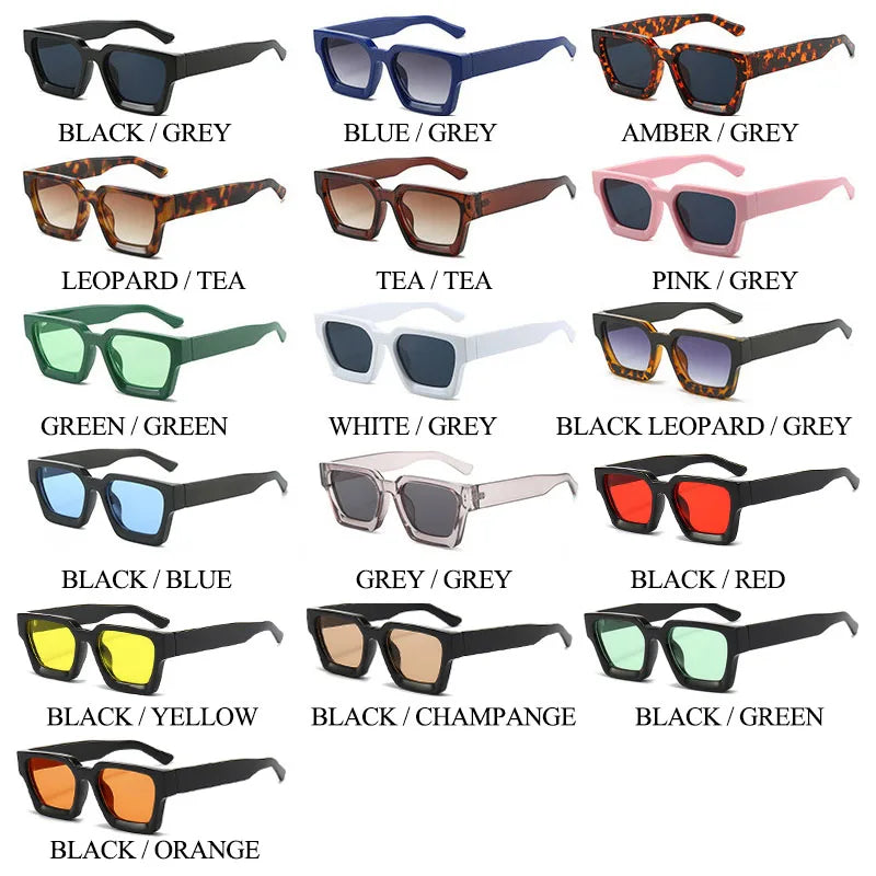 Women Square Sunglasses Retro Men Tinted Shades