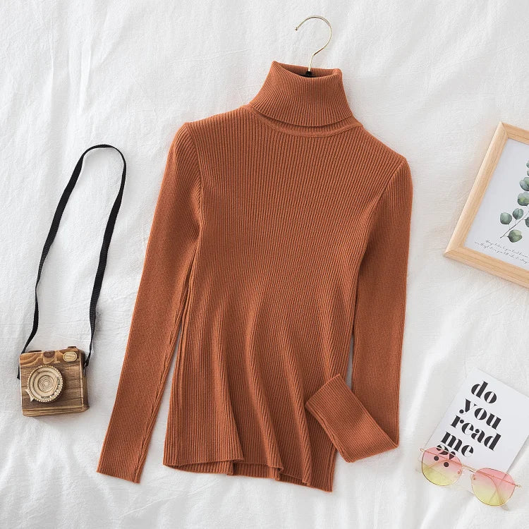 Women Turtleneck Sweater Knitted Soft Pullovers cashmere Jumpers Basic Solid Soft Sweaters Women Autumn Winter Casual Top-Dollar Bargains Online Shopping Australia