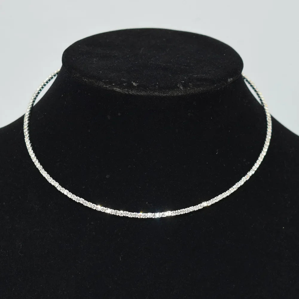 Necklace Women Simple Classic Rhinestones Choker Neck Necklaces Jewelry Open Collar Gift-Dollar Bargains Online Shopping Australia