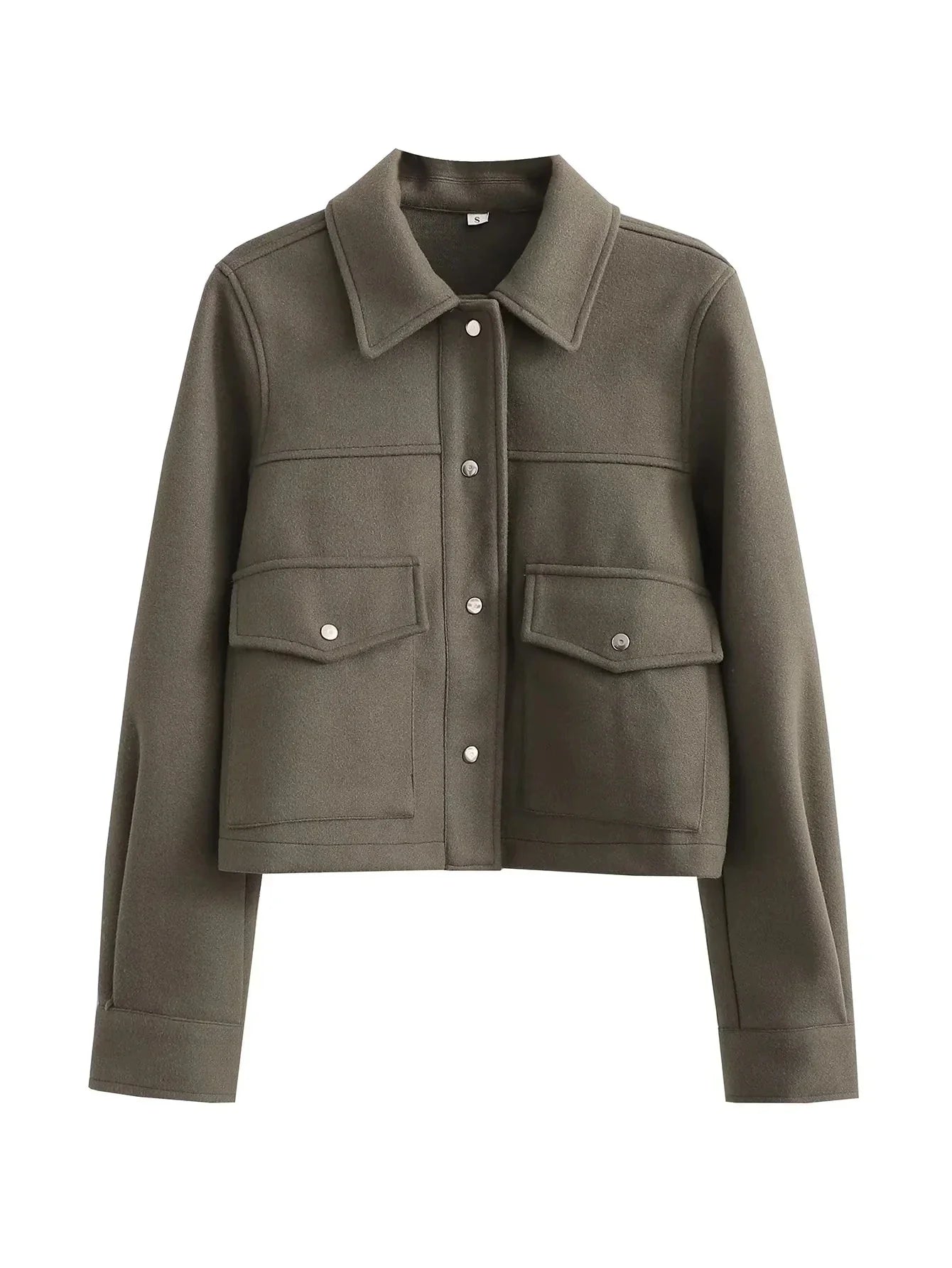 Jackets Womens Autumn Fashion Solid Front Pockets Button Long Sleeve Jacket Elegant Woman Casual Outerwear Coat-Dollar Bargains Online Shopping Australia