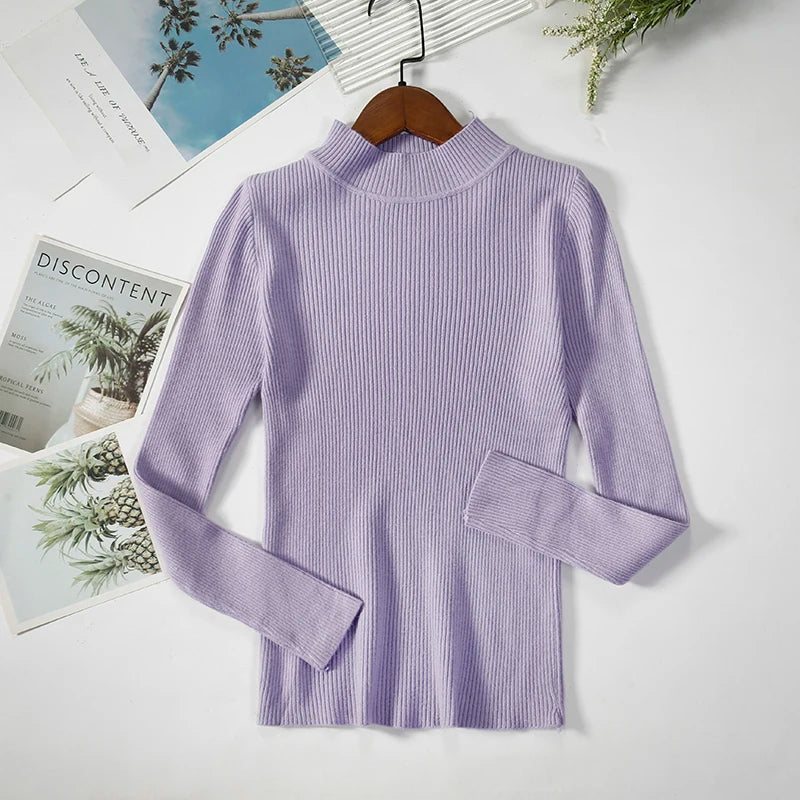 Women Turtleneck Sweater Knitted Soft Pullovers cashmere Jumpers Basic Solid Soft Sweaters Women Autumn Winter Casual Top-Dollar Bargains Online Shopping Australia