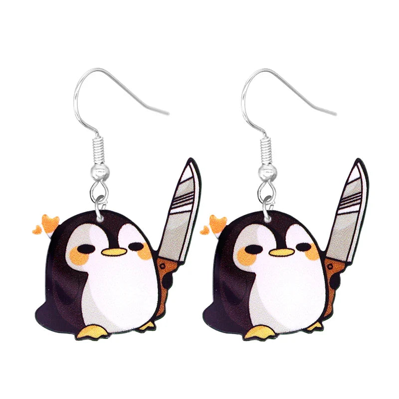 Cute Cat Design Dangle Earrings Acrylic Jewelry Adorable Gift For Women Girls Daily Casual Frog Bee Pig Hamster-Dollar Bargains Online Shopping Australia