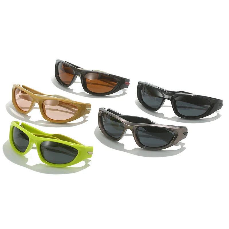 Y2K Cat Eye Men Polarized Sport Sunglasses Shades UV400 Fashion Punk Goggles Luxury Women Driving Sun Glasses