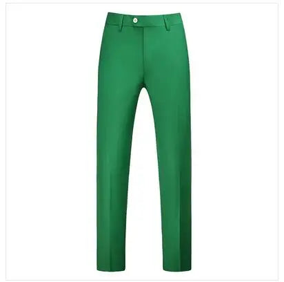 Solid Colour Formal Suit Pants Men Wedding Office Social Slim Fit Trousers