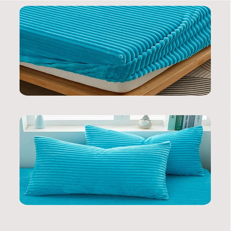 Coral Velvet Bedsheet  Bedspread  Milk Velvet Mattress Protective Cover  Winter Plush Insulation Bedspread