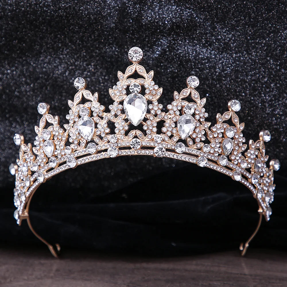 Crystal Crown Hair Accessories Tiara For Women Party Red Purple Rhinestone Bridal Crown New Hair Jewelry